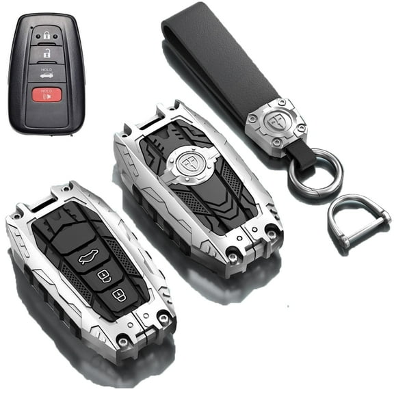 Heavy Metal Key Fob Cover Case Protector for Toyota,Car Key Case Full Protection Key Holder Fit for 2020-2022 Highlander Corolla Prius 2018-2024 RAV4 Camry C-HR Avalon GT86
