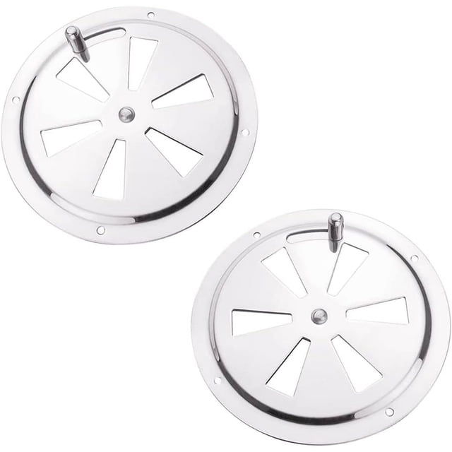 Round Ventilation Grille 2 Pieces Stainless Steel Ventilation Vent Stainless Steel Ventilation Grille Air Exhaust Grille Ventilation Grille 125mm,Adjustable Vent Opening for Ventilation