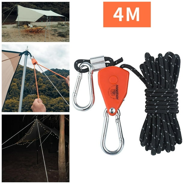 Suspensión de Cuerda de trinquete Macarena 4mm 4m Negro Cuerda de viento de tienda