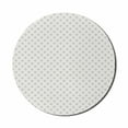 thumbnail image 1 of Abstract Mouse Pad for Computers, Continuous Vertical Classical Look Geometric Motif Pattern on Plain Backdrop, Round Non-Slip Thick Rubber Modern Mousepad, 8" Round, White Pale Sepia, by Ambesonne, 1 of 2