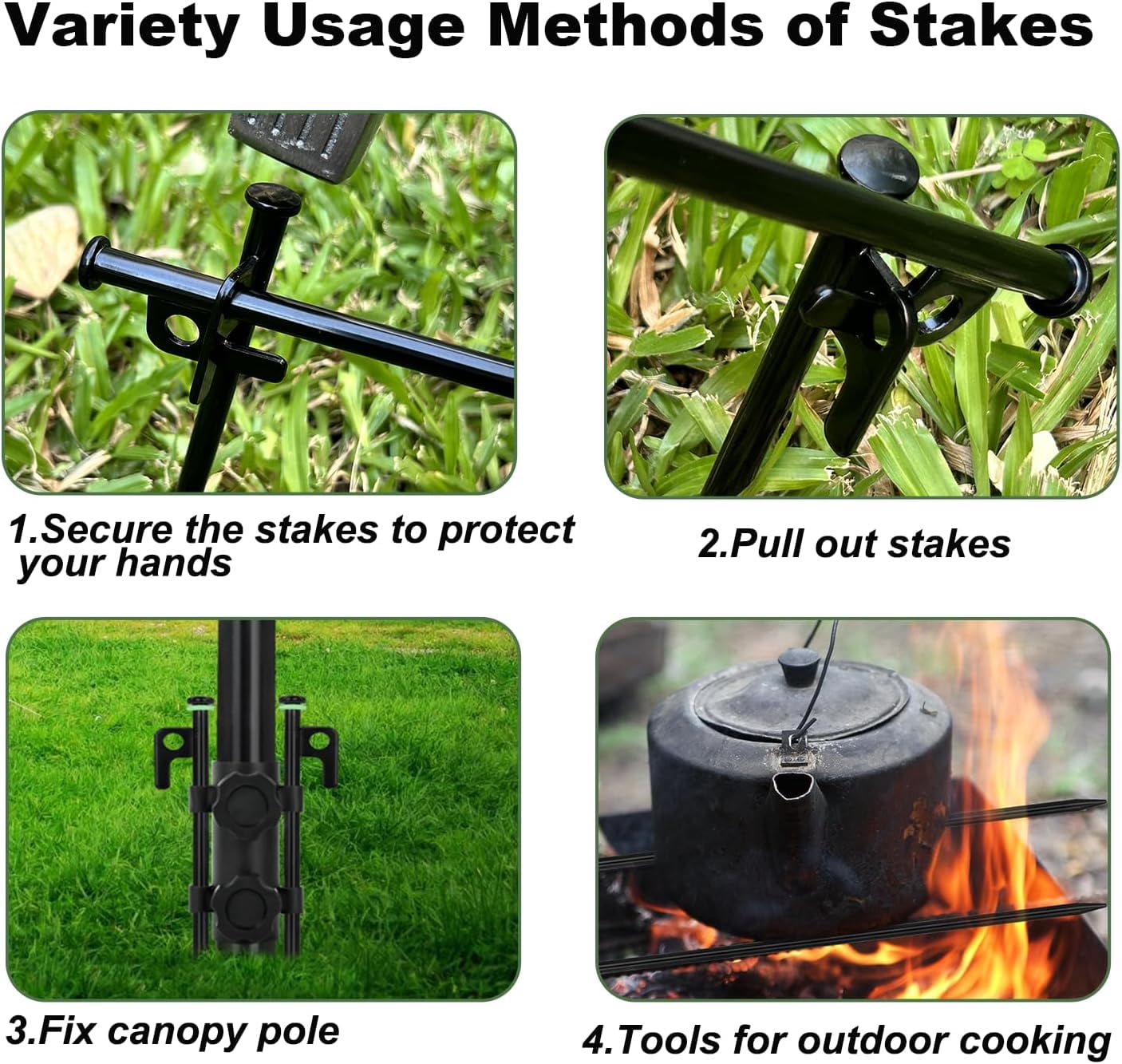 20Pcs Tent Stakes, 16in Heavy Duty Tent Stakes, Dia 0.35" Forged Steel Stakes Heavy Duty for Tent Used on Rocks, Grassland, Snowfield(20Pcs 16in Stakes)
