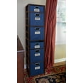 thumbnail image 2 of Niche Flip Flop 67" Square Folding Bookcase with Folding Fabric Bins- Mocha Walnut/Blue, 2 of 8
