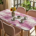 thumbnail image 3 of Pink Ombre Table Cloths for 4 Foot Rectangle Tables, Gradient Abstract Art Vintage Patio Waterproof Elastic Fitted Tablecloths, Washable Rectangular Table Cover for Camping, 3 of 8