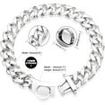 thumbnail image 4 of Silver Cuban Chains Dog Collar Necklace for Large French Bulldog Bully Rottweilers, 4 of 7