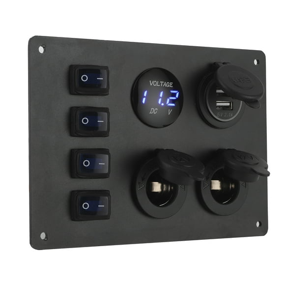 Rocker Switch Panel,Waterproof 4 Gang Rocker Gang Rocker Switch Waterproof Toggle Switch Smart Functionality