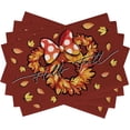 thumbnail image 1 of Hello Fall Cartoon Mouse Placemats Set of 4, Red Autumn Maple Leaves Wreath Dining Table Place Mats, Seasonal Kitchen Decor Home Decoration 12 x 18 Inch, 1 of 6