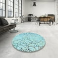 thumbnail image 4 of Ahgly Company Machine Washable Indoor Rectangle Transitional Electric Blue Area Rugs, 2' x 3', 4 of 7