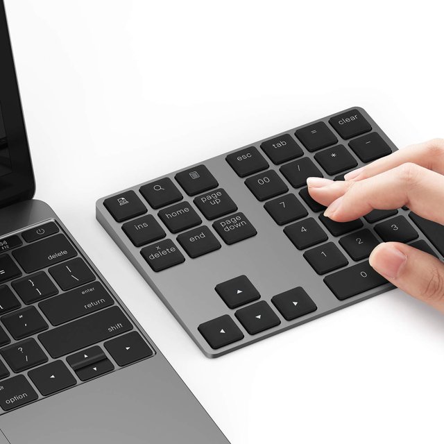 Tecla numérica Bluetooth Lekvey de aluminio recargable con 34 teclas