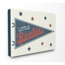 Stupell Industries Little Rookie Pennant Sports Painting Gallery Wrapped Canvas Art Print Wall Art, 16 x 20