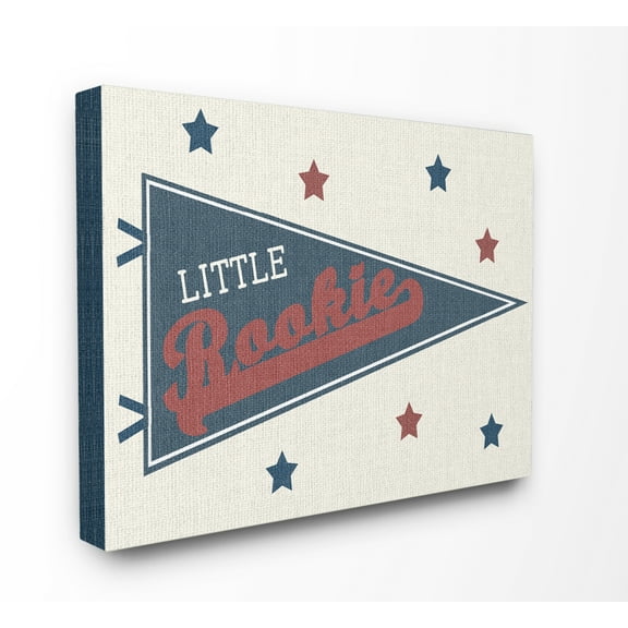 Stupell Industries Little Rookie Pennant Sports Painting Gallery Wrapped Canvas Art Print Wall Art, 16 x 20