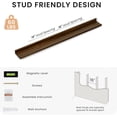 thumbnail image 6 of Long Floating Shelves for Wall, 48 inch Solid Wood Picture Ledge Shelf, Picture Shelf for Wall with Ledge, Floating Book Shelves for Living Room Bedroom Kitchen Nursery Decor, Walnut, Set of 2, 6 of 7