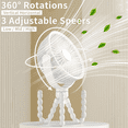thumbnail image 5 of Portable Stroller Fan, 360°Rotate Rechargeable Small Clip on Fan with 3 Speeds and Handheld Personal Fan for Car Seat Crib Bike Treadmill Travel, White, 5 of 7
