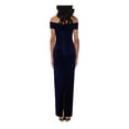 thumbnail image 2 of XSCAPE Womens Navy Zippered Short Sleeve Off Shoulder Maxi Formal Pencil Dress Petites 8P, 2 of 2