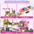 thumbnail image 4 of Friends Roller Coaster Castle Building Set, 749 Pcs Pink Princess Amusement Park STEM Construction Kit, Educational Building Toys, Christmas Birthday Gifts for Kids Girls Boys Age 6+, 4 of 7
