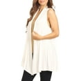 thumbnail image 4 of Moa Collection Women's Casual Open Draped Front Solid Cardigan Vest, 4 of 7