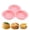 Pink, variant on 3-Cavity Silicone Round Pancake Mold, Non-Stick Baking Pan for Eggs, Muffins, Cookies & Mini Cakes