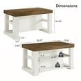 thumbnail image 3 of Finmind 55-inch Kitchen Island with 3 Storage Shelves, Large Farmhouse Kitchen Shelf with Spacious Worktop, Brown and White (Easy to Assemble), 3 of 8