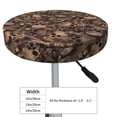 thumbnail image 4 of Round Bar Stool Seat Covers, Brown Camouflage Skull Elastic Round Chair Cover Stool Seat Slipcover Bar Stool Cushions Round Pad for 12-14 inch, 4 of 7