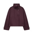 thumbnail image 3 of Kezqiaxn Women's Coats Fashion Long Sleeve Button Stand Collar Winter Loose Casual Jacket Lounge Outwear Cute Clothes Red M, 3 of 6