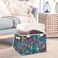 thumbnail image 3 of Yayeee Collapsible Cube Storage Bin with Lid Fabric Closet Decorative Basket with Handles, Stained Glass Pattern, 3 of 7