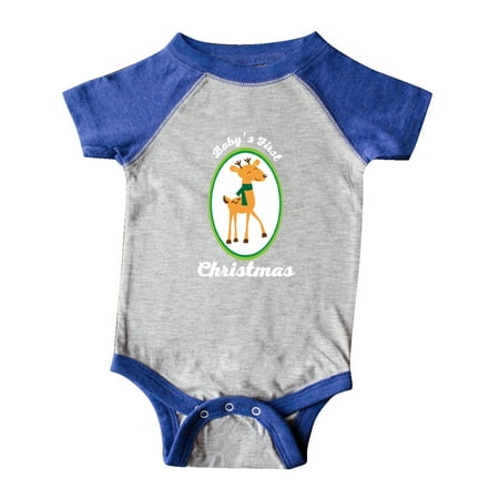 

Inktastic Babys First Christmas Reindeer Gift Baby Boy or Baby Girl Bodysuit