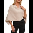 thumbnail image 2 of Poncho para Mujer, Corte Entallado, Chal Versátil, Tejido Suave, Cuello Vuelto, Top Corto Albaricoque un Tamaño, 2 of 10