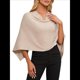 thumbnail image 2 of Poncho para Mujer, Corte Entallado, Chal Versátil, Tejido Suave, Cuello Vuelto, Top Corto Albaricoque un Tamaño, 2 of 10