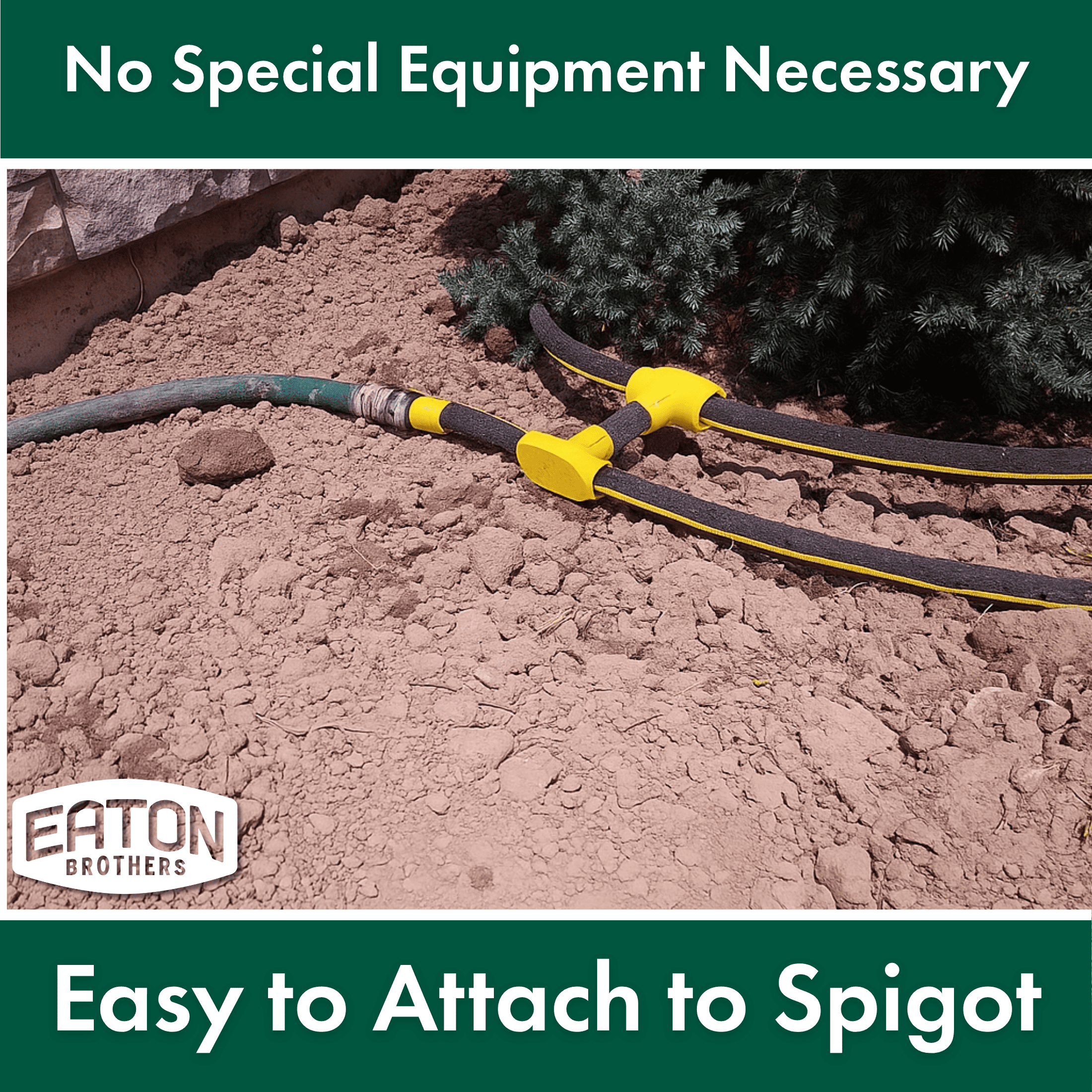 Eaton Brothers Bulk Soaker Hose, 100 ft, 3/8 inch Recycled Rubber Garden Watering Hose, No Ends, Cut-to-Length