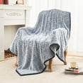 thumbnail image 3 of EMME Fuzzy Fleece Blanket Warm Large Queen Size Ultra Soft Sherpa Blanket Microfiber Cozy Blanket for Bed Couch Sofa Lightweight Reversible Thick Blanket (Navy, 60"x80"), 3 of 8