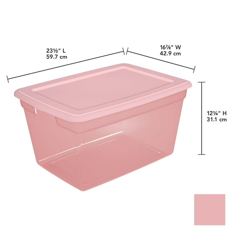 16.5-Qt. Storage Bin in Light Pink