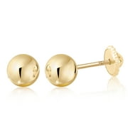 Massete 10K 5mm Polished Gold Screwback Stud Earrings