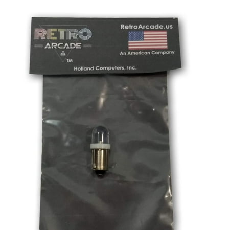 

White Pinball 6.3 Volt AC LED Round Replacement Bulbs 44/47 Bayonet Base BA9S