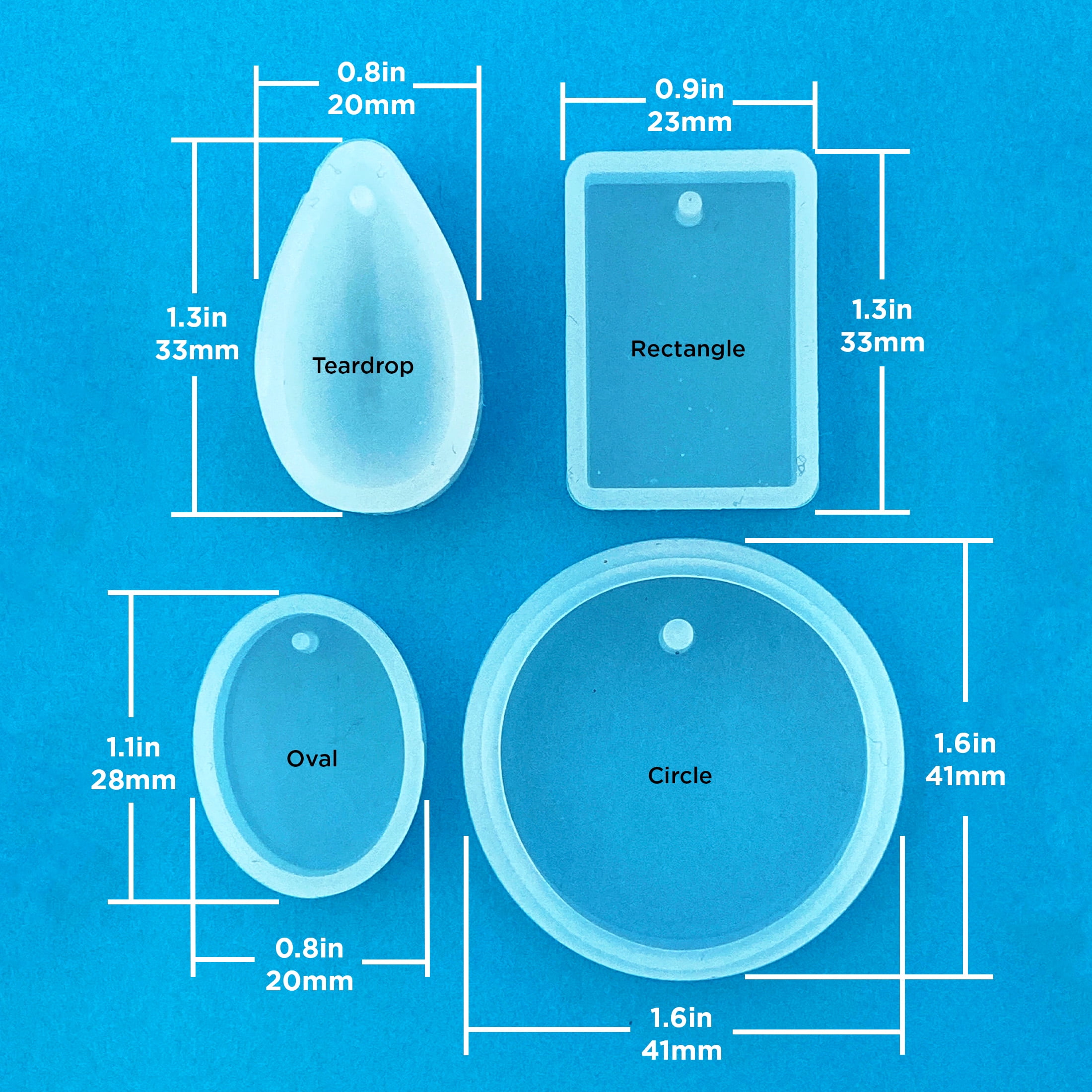 Blue Moon Beads UV Resin Silicone Pendant Craft Mold Set,Unisex-Teen to Adult, 4 Piece