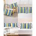 thumbnail image 6 of Hokiten Pillow Cases Standard Size Set of 2, Lumbar Pillow Covers, Blue Yellow Teal Stripes Satin Pillowcases with Zipper for Hair/Skin, Boho Colorful Ombre Texture 20x26 Inches, 6 of 6