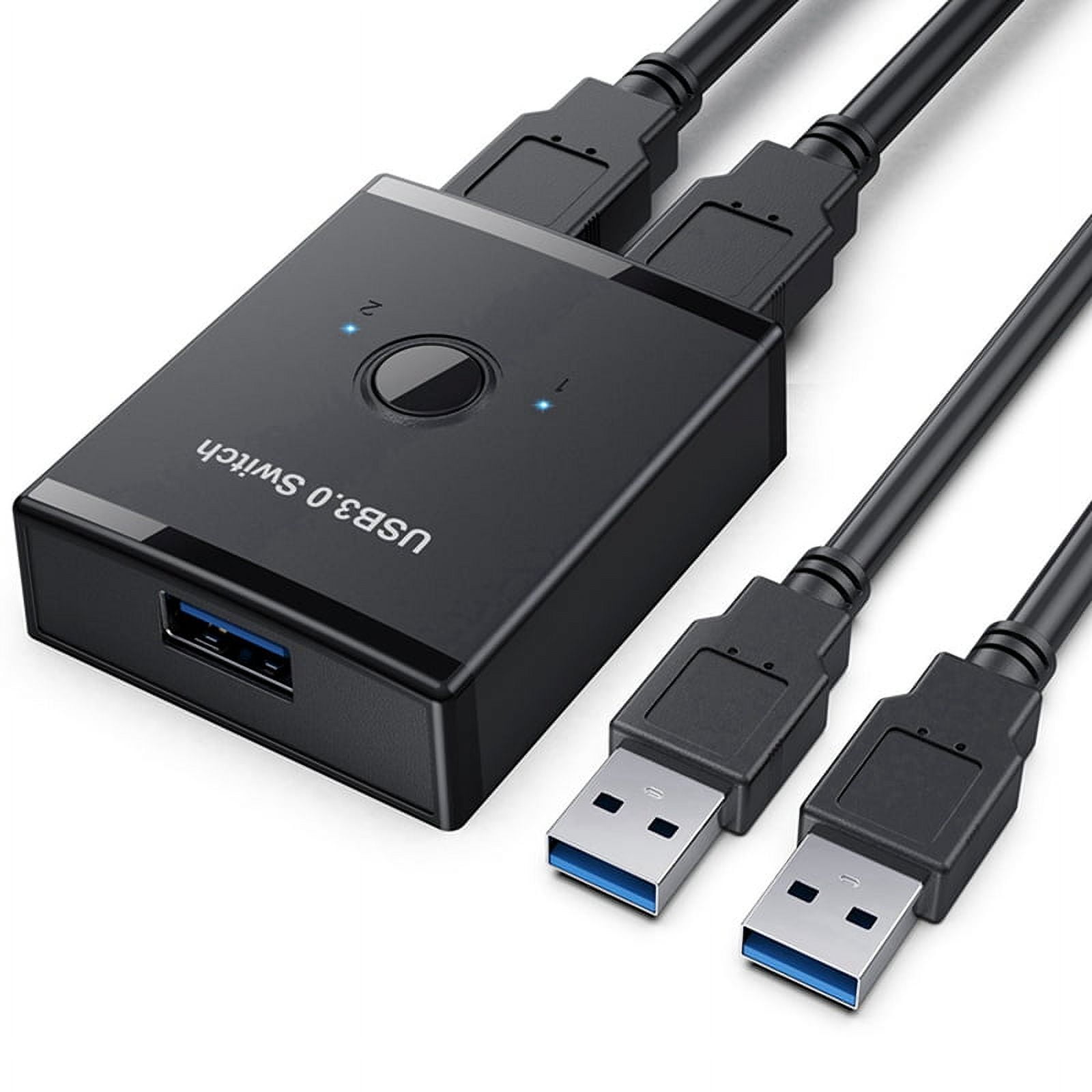 2X KVM USB HUB 3.0 Switcher Selector KVM Switch for PC Keyboard Mouse Printer 1 PC Sharing 2 Devices