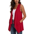 thumbnail image 6 of Rciityk Women's Open Front Irregular Hem Sleeveless Knit Vest Cardigan, Lightweight, Pockets, S-2XL, 6 of 8