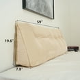thumbnail image 2 of YEERSWAG 59x19.6x7.8 inch Velvet Soft Triangular Wedge Headboard Pillow,Queen Size Bedside Pillow Rest Reading Pillows Lumbar Pad Cushion for Bedroom Living Room Bed Backrest Positioning Support, 2 of 12
