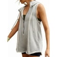 thumbnail image 2 of Rompers for Women Athletic Workout Hooded Romper Casual Zip-Front Neck Jumpsuits Overalls with Pockets Light Gray L, 2 of 9