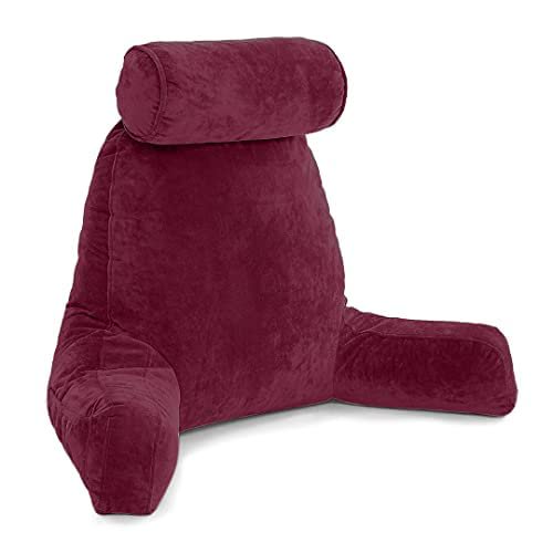 Trickonometry Large Reading Pillow with Arms, Prop Up Chair Cushion w