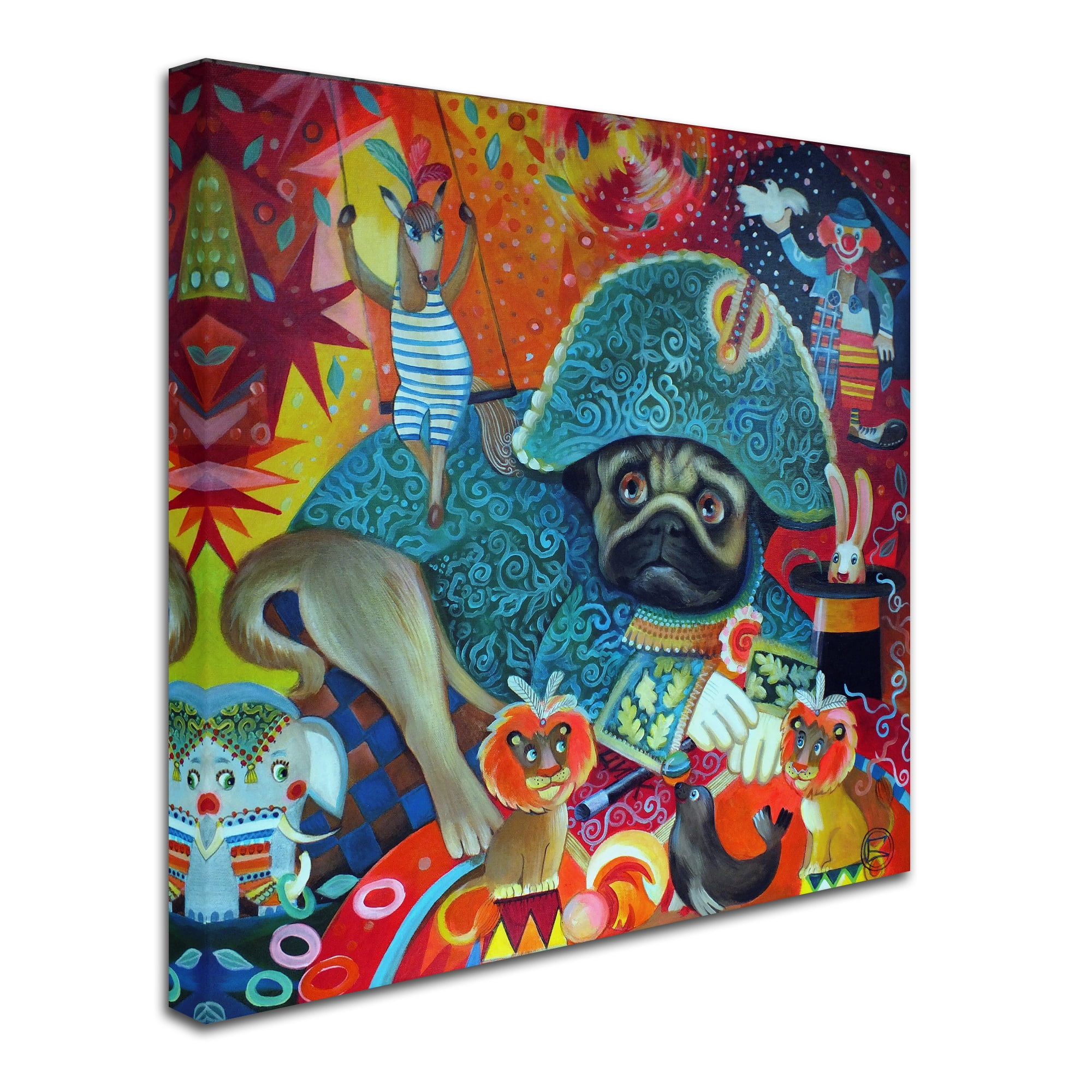 Trademark Fine Art 'Circus Pug' Canvas Art by Oxana Ziaka