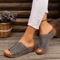 thumbnail image 6 of LOVZFMLL Wedge Sandals for Women 2025 Fashion Cut Out Comfort Walking Slides Sandals Open Toe Slip On Outdoor Beach Slippers Gray 6, 6 of 8