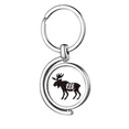 thumbnail image 1 of Elk Black And White Animal Rotating Keychain Metal Keyring Holder, 1 of 2
