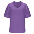 thumbnail image 4 of Women's Tops, Women Fashion V-Neck Half Sleeves Oversized T Shirt Solid Casual Loose Basic Tops, 4 of 6