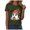 Army Green, variant on Gunia Halloween T Shirt Women Cotton Ghost Graphic Print Short Sleeve Crew Neck Casual Holiday Tops Tee Shirts Army Green S-2Xl
