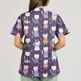 thumbnail image 5 of BDPORKAS Scrubs for Women Nursing Uniform Lightweight Short Sleeve Scrubs Cute Animal Graphic Print Soft V Neck Working Tshirts with Pockets, 5 of 6