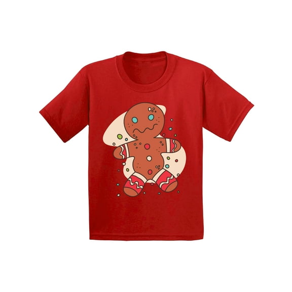 Awkward Styles Xmas T-Shirt for Boys Girls Funny Christmas Gingerbread Kids T Shirts