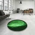 thumbnail image 3 of Ahgly Company Indoor Round Patterned Dark Forest Green Area Rugs, 8' Round, 3 of 6