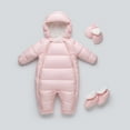 thumbnail image 2 of AINIYS Kids Padded Snowsuit Set with Hooded Neckline, Zip Closure, Warm Design with Booties Children's Clothing for Winter & Outdoor Wear Pink 6 Months, 2 of 7