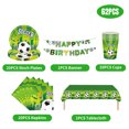 thumbnail image 5 of Tema de fútbol decoraciones de cumpleaños telón de fondo mantel vajilla conjunto número globo pancarta fútbol regalos de cumpleaños favores para niños, 5 of 5