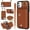 Brown, variant on ShellTech for iPhone 11 Case with Card Holder and Strap - Zipper Pocket,Crossbody Lanyard Strap,Credit Card Holder,Stand Ring,Cute Phone Wallet Case for Women,Black